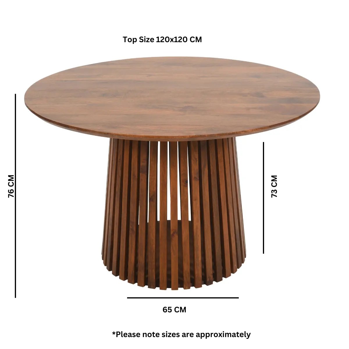 Compton Mango Wood Round Dining Table Verty Furniture