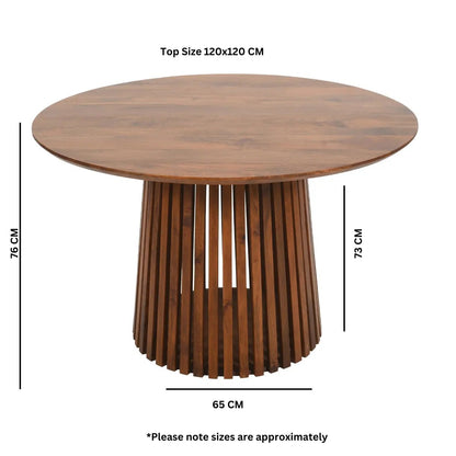 Compton Mango Wood Round Dining Table Verty Furniture