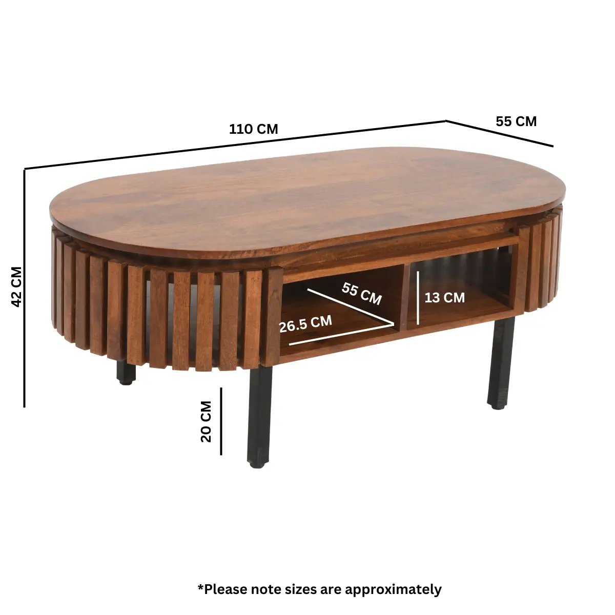 Compton Mango Wood Rectangular Coffee Table Verty Furniture