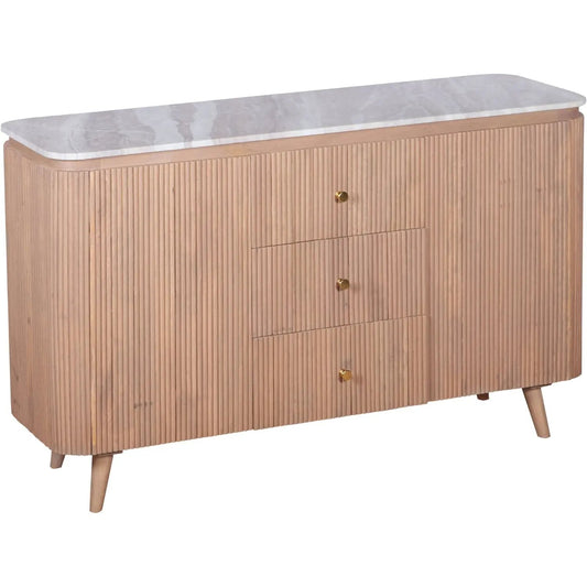 Bundi Natural Marble & Wood Extra Large Sideboard Verty Furniture