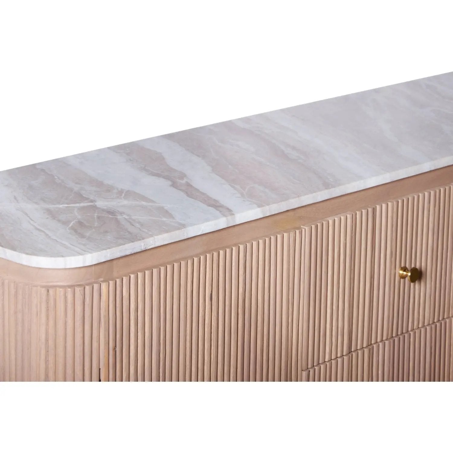 Bundi Natural Marble & Wood Extra Large Sideboard Verty Furniture