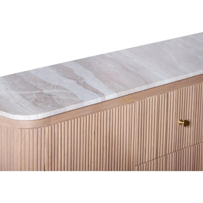 Bundi Natural Marble & Wood Extra Large Sideboard Verty Furniture