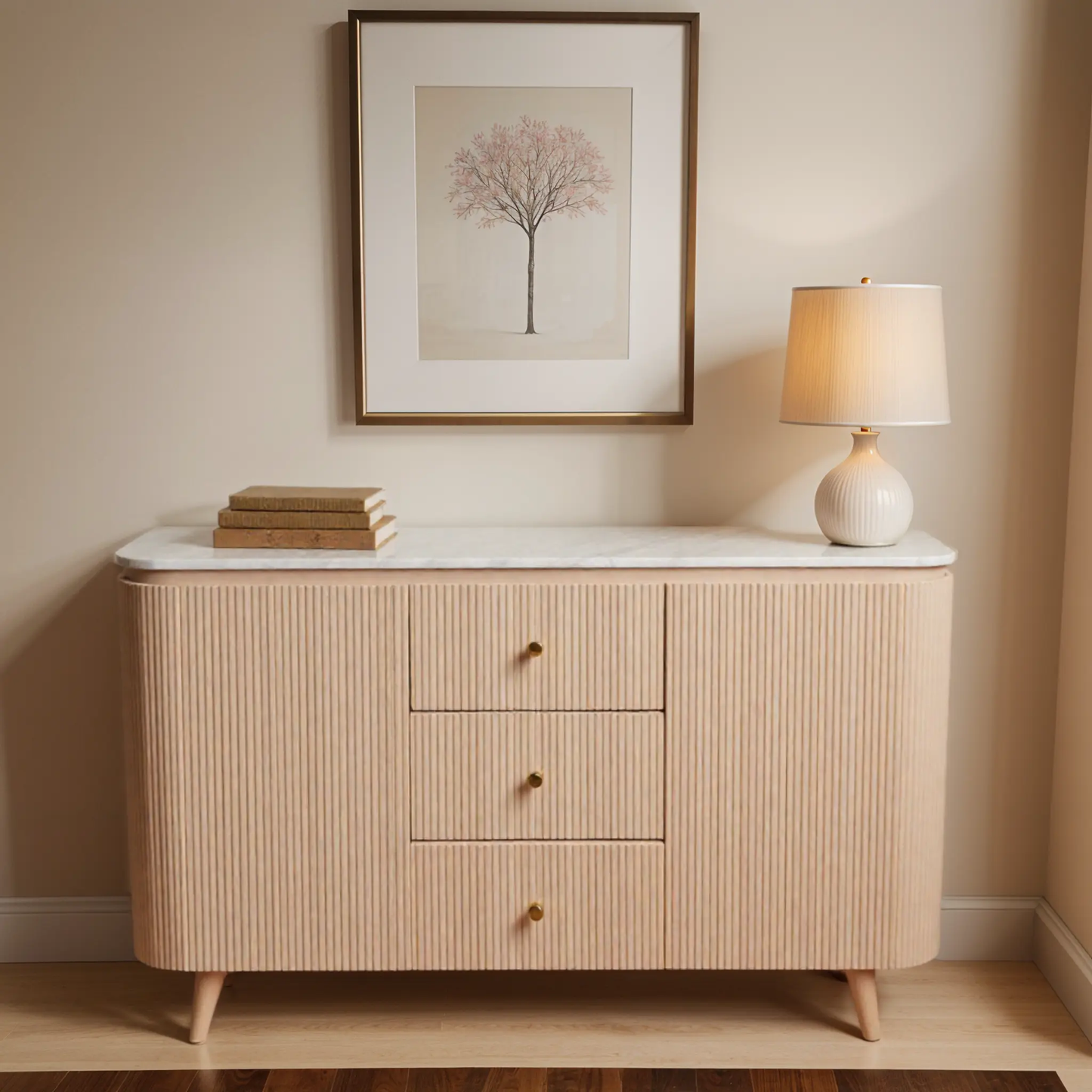 Bundi Natural Marble & Wood Extra Large Sideboard Verty Furniture