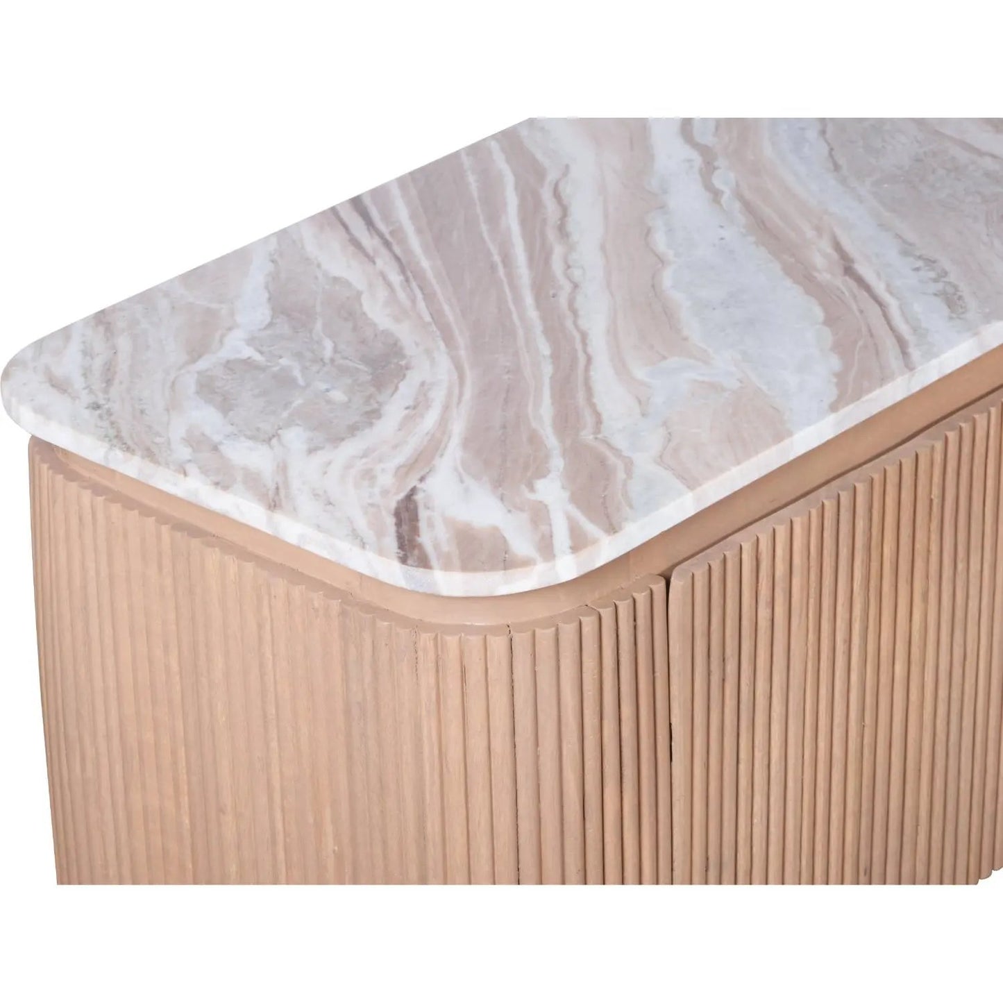 Bundi Natural Marble & Wood Large Tv Cabinet Verty Furniture