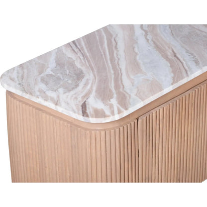 Bundi Natural Marble & Wood Large Tv Cabinet Verty Furniture