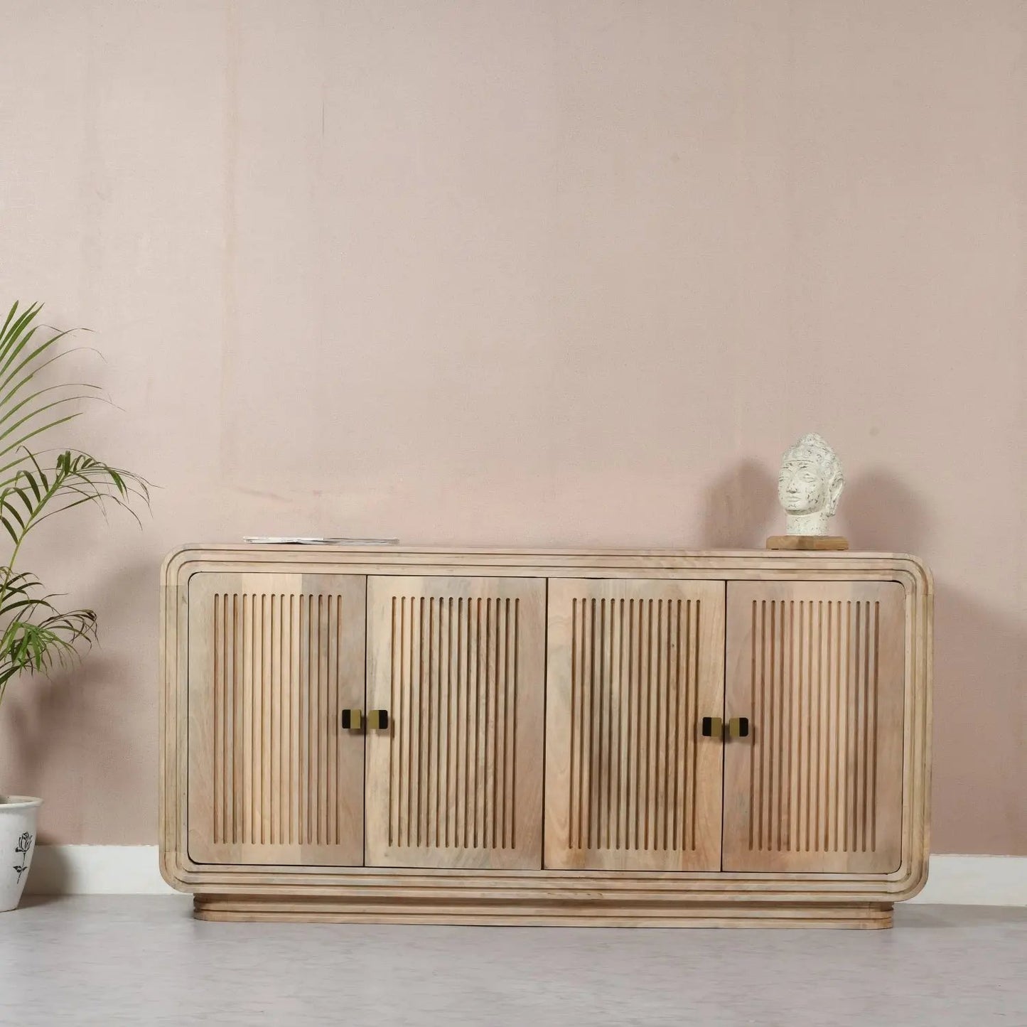 Preston Mango Wood 4 Doors Large Sideboard Verty Furniture