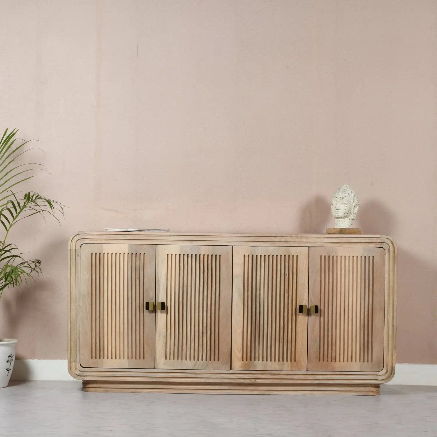 Preston Mango Wood 4 Doors Large Sideboard Verty Furniture