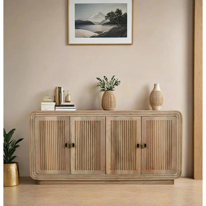 Preston Mango Wood 4 Doors Large Sideboard Verty Furniture