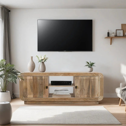 Preston Mango Wood 2 Doors TV Cabinet Verty Furniture