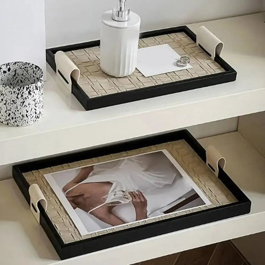 Henny Woven Leather Storage Tray Refined Maison®