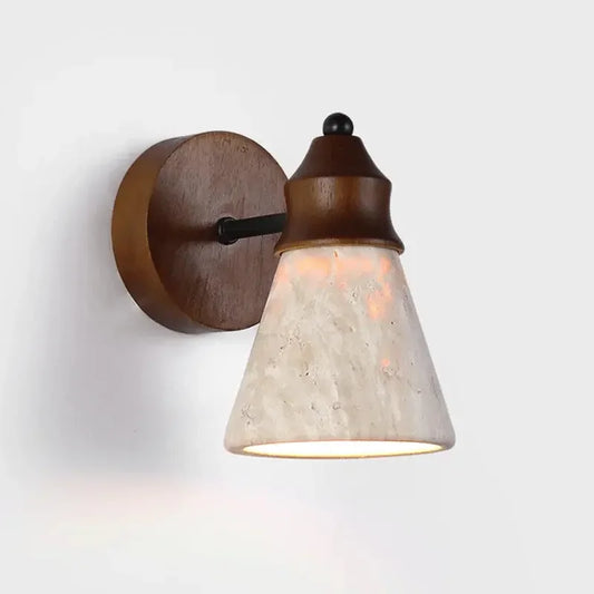 Eden Yellow Travertine LED Wall Sconce for Bedroom Decor Refined Maison®