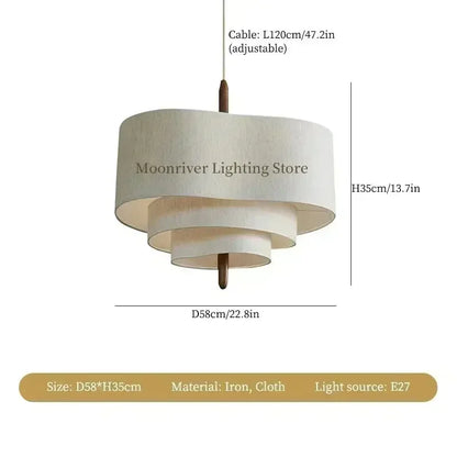 Adrianne LED Japanese Cloth Pendant Light - Refined Maison®