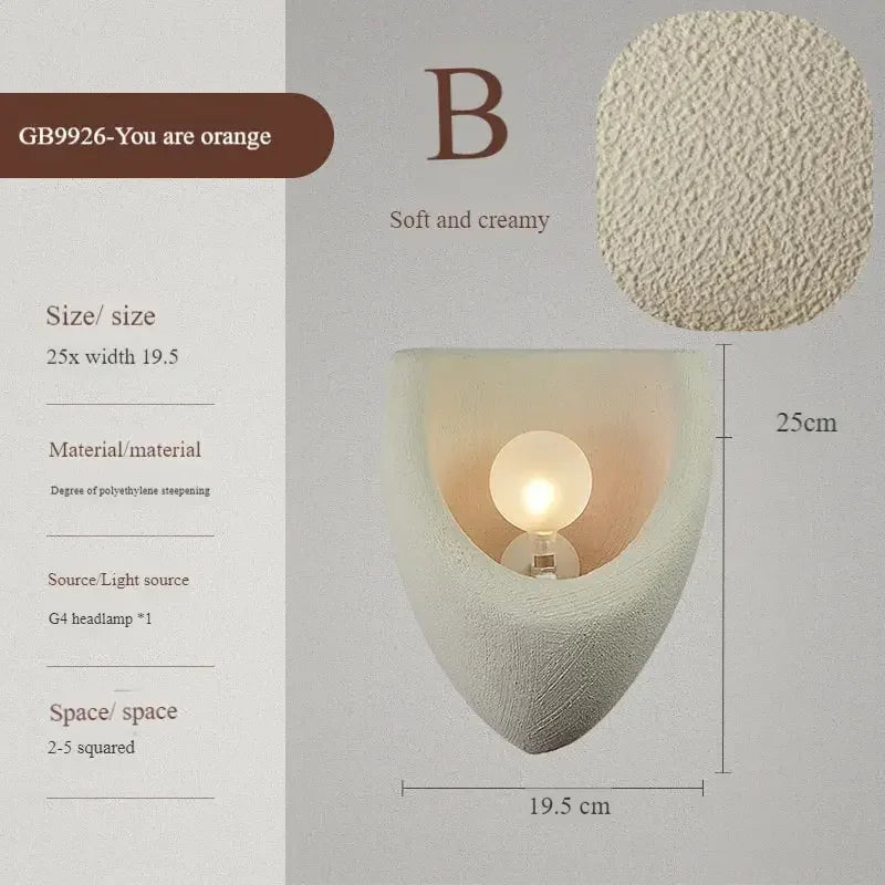 Nordic Wabi-Sabi Resin Wall Lamp for Luxury Home Decor Refined Maison®