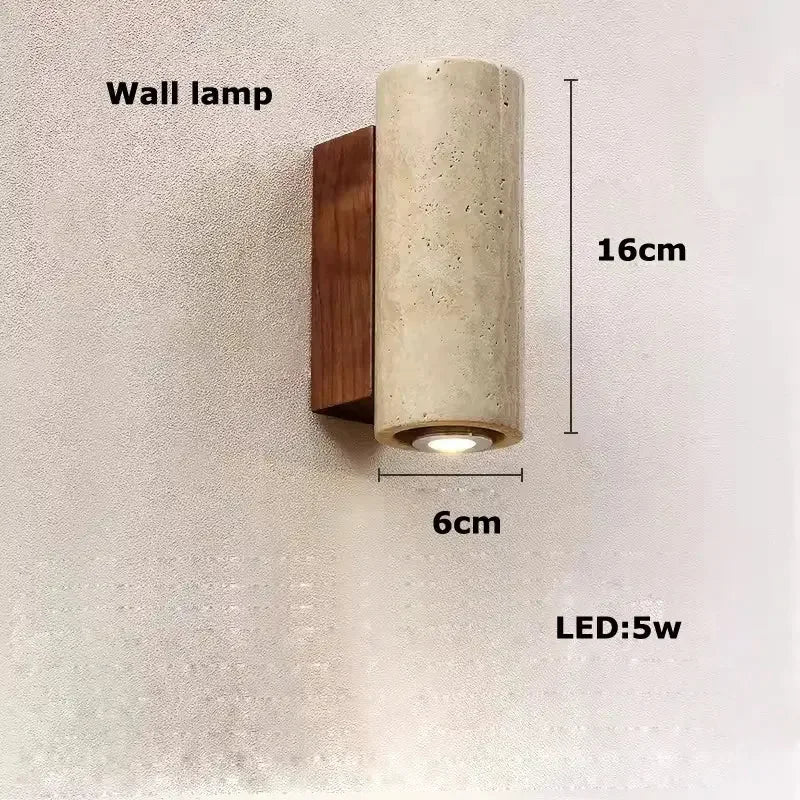 Luna LED Chandelier Natural White Stone & Wood, Dimmable 40-60cm Refined Maison®