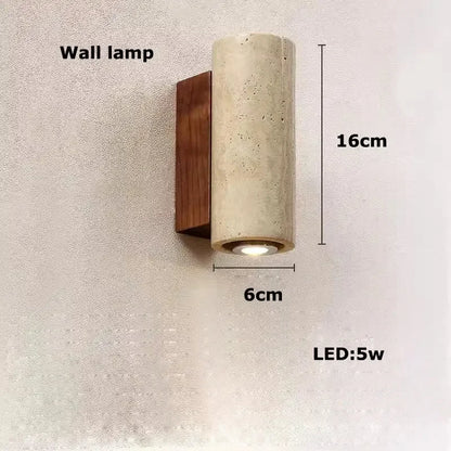 Luna LED Chandelier Natural White Stone & Wood, Dimmable 40-60cm Refined Maison®