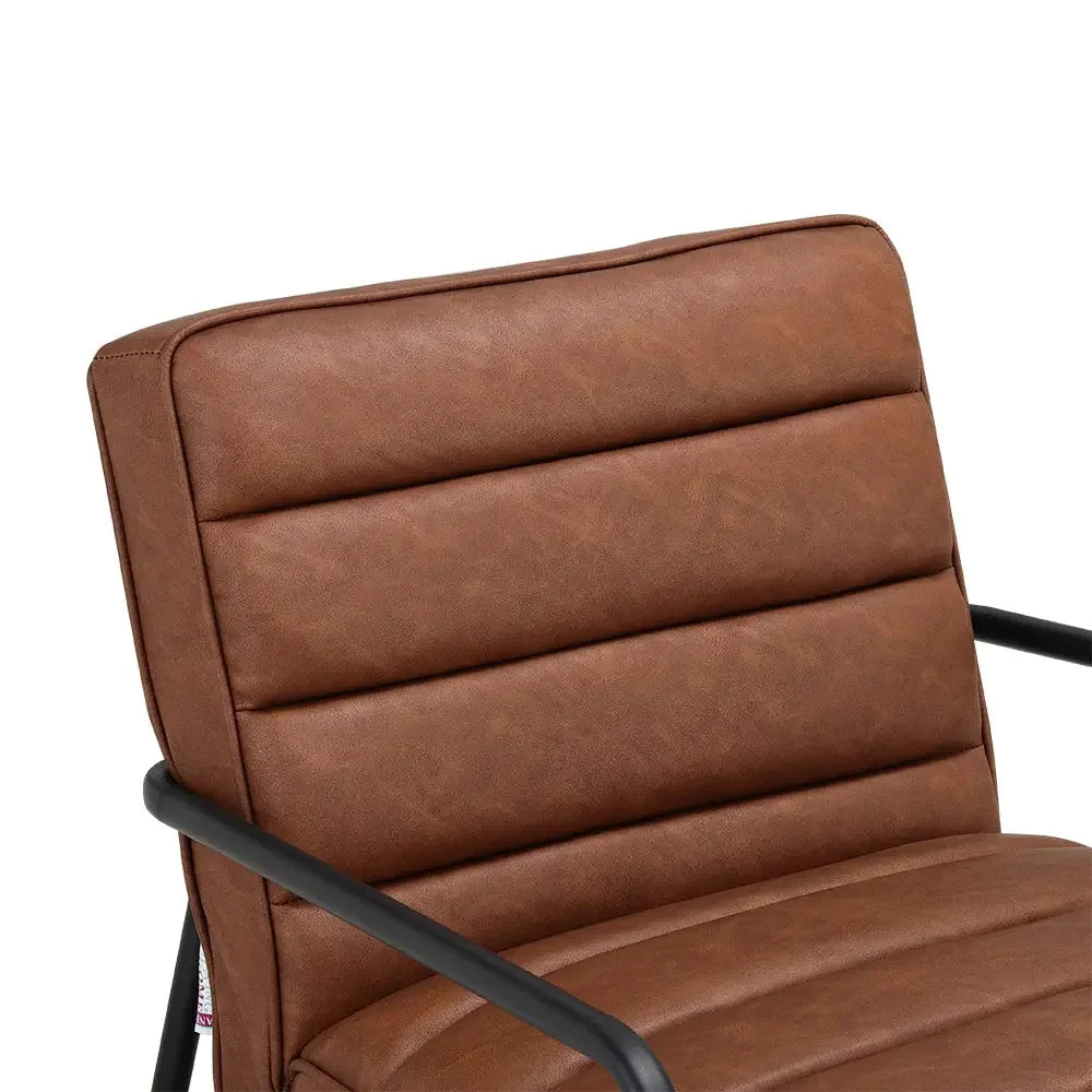 Soft PU Leather Accent Armchair with Cushioned Comfort - Refined Maison®