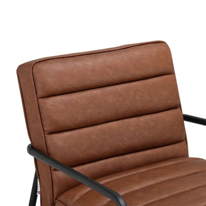 Soft PU Leather Accent Armchair with Cushioned Comfort - Refined Maison®
