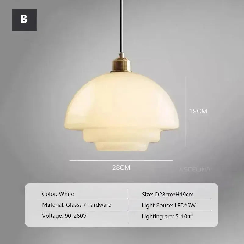 Nordic White Glass Pendant Light Refined Maison®
