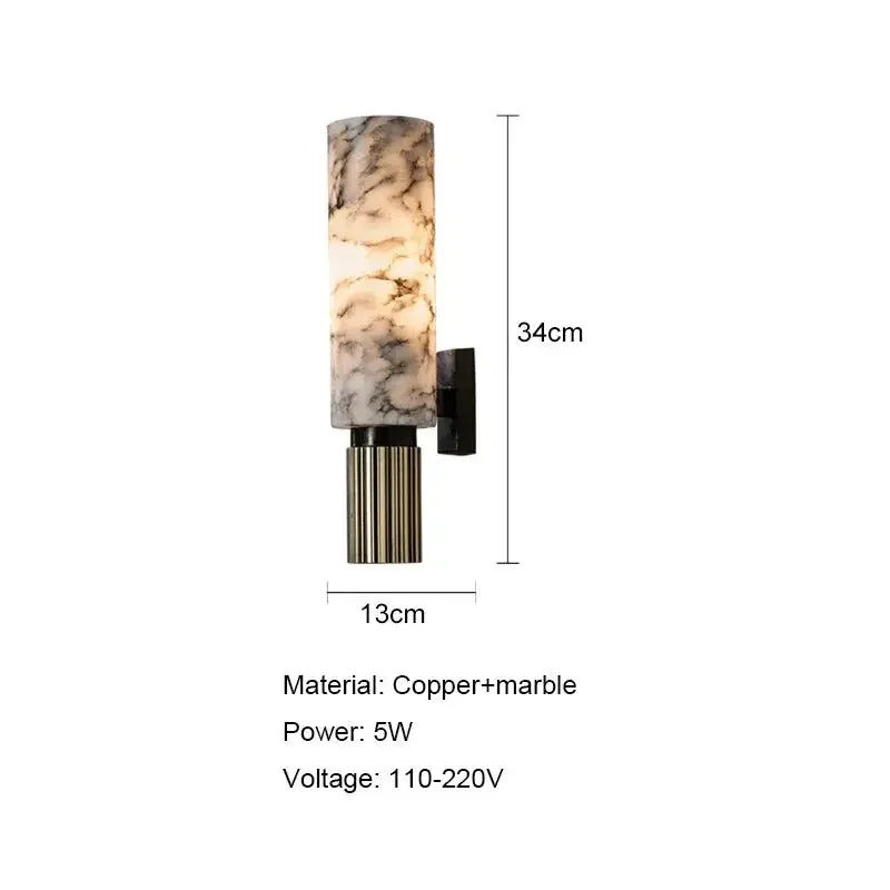 Gina Ribbed Gold Marble Wall Sconce Refined Maison®
