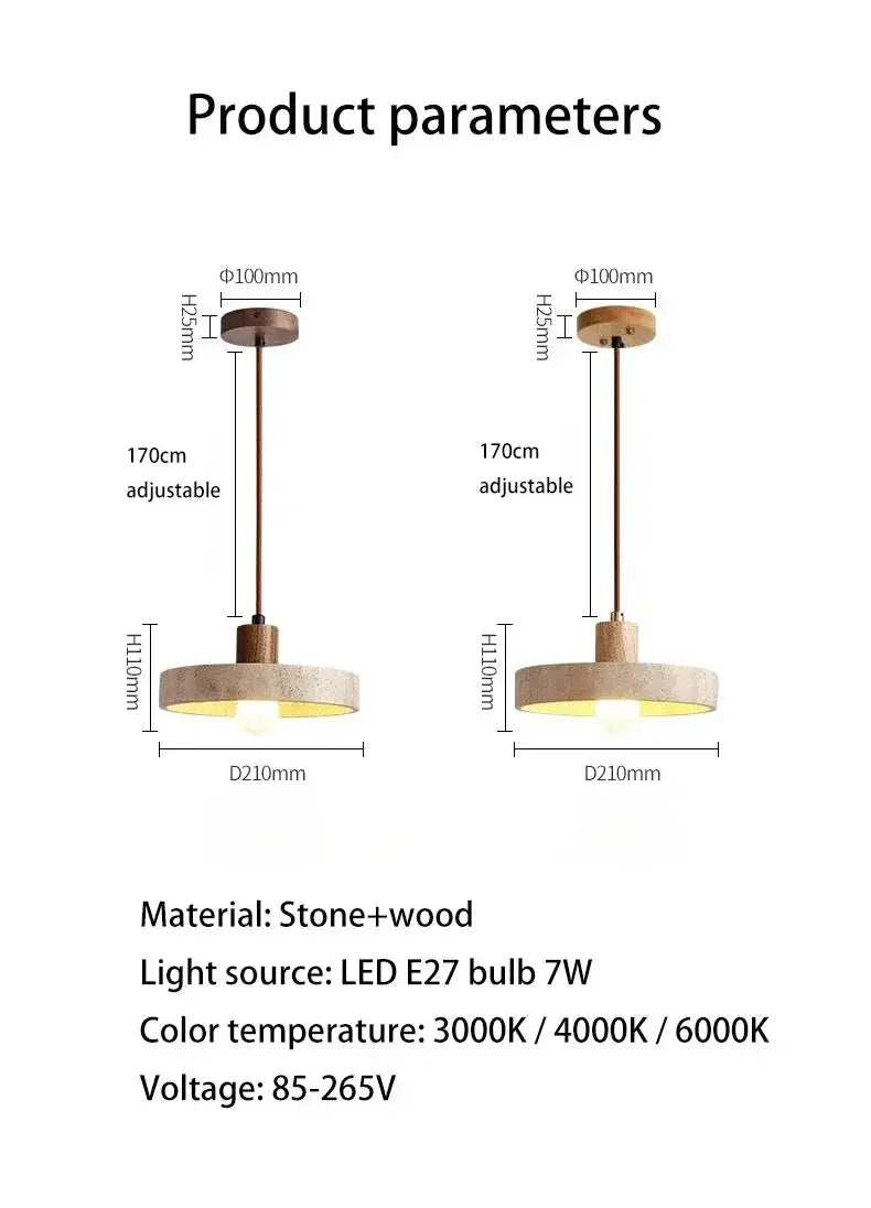 Round Emilia Pendant Light with E27 Bulb - Refined Maison®