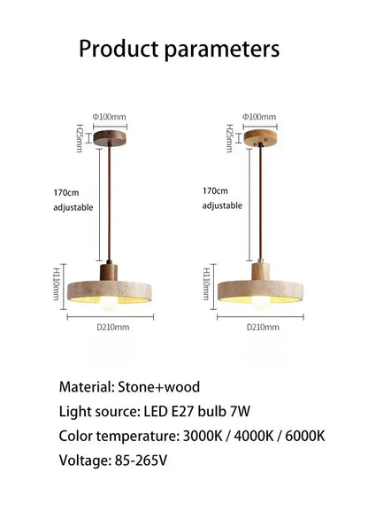 Round Emilia Pendant Light with E27 Bulb - Refined Maison®