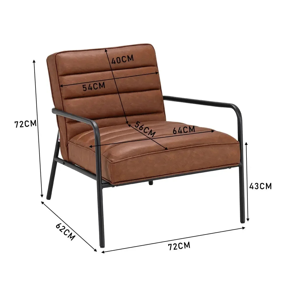 Soft PU Leather Accent Armchair with Cushioned Comfort - Refined Maison®