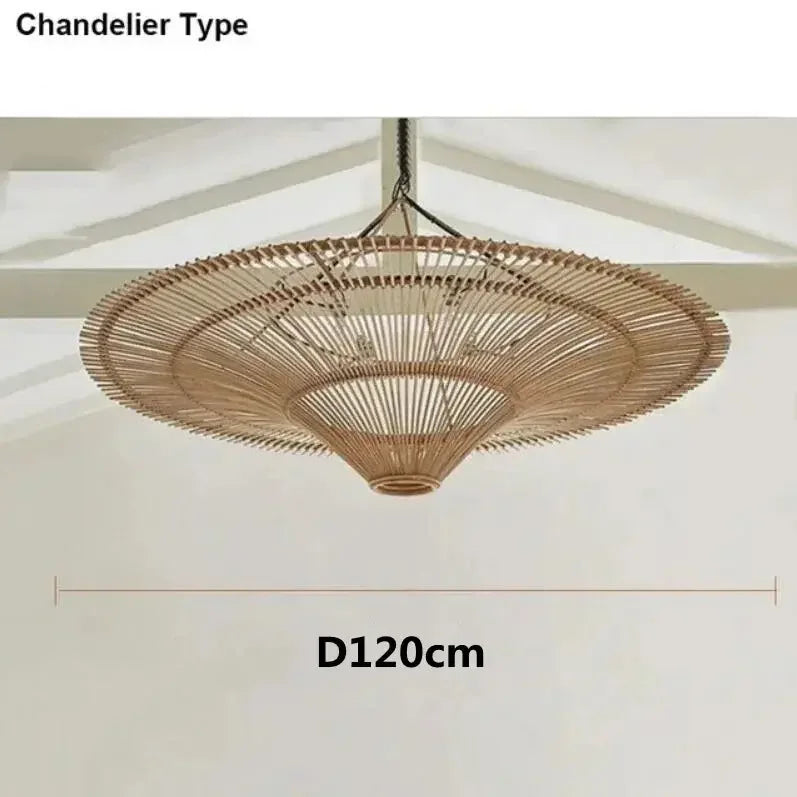 Japanese Rattan Straw Hat Wicker Pendant Light Refined Maison®