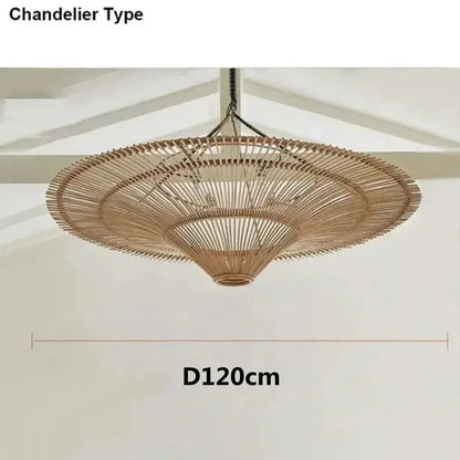 Japanese Rattan Straw Hat Wicker Pendant Light Refined Maison®