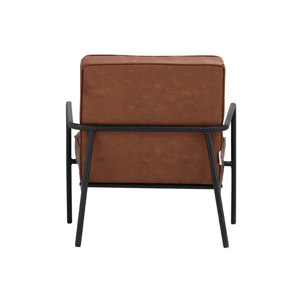 Soft PU Leather Accent Armchair with Cushioned Comfort - Refined Maison®