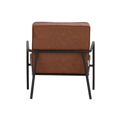 Soft PU Leather Accent Armchair with Cushioned Comfort - Refined Maison®