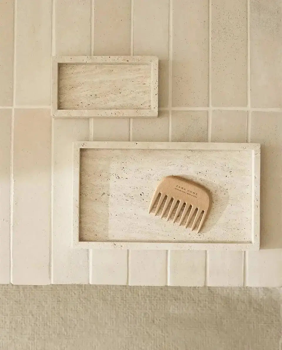 Jade Travertine Stone Tray 30x20cm Refined Maison®