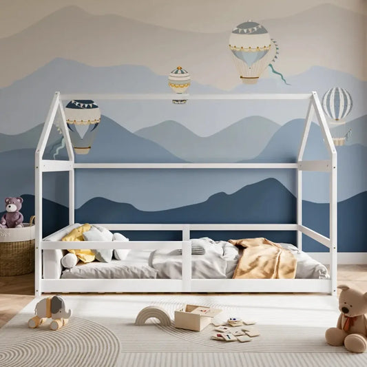 Aylin House Bed Frame with Safety Fence Refined Maison®