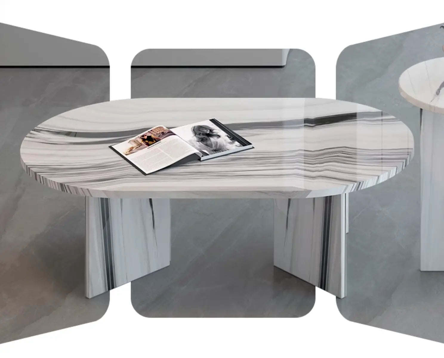 Goliah Coffee Table Set, Marble DC Concept