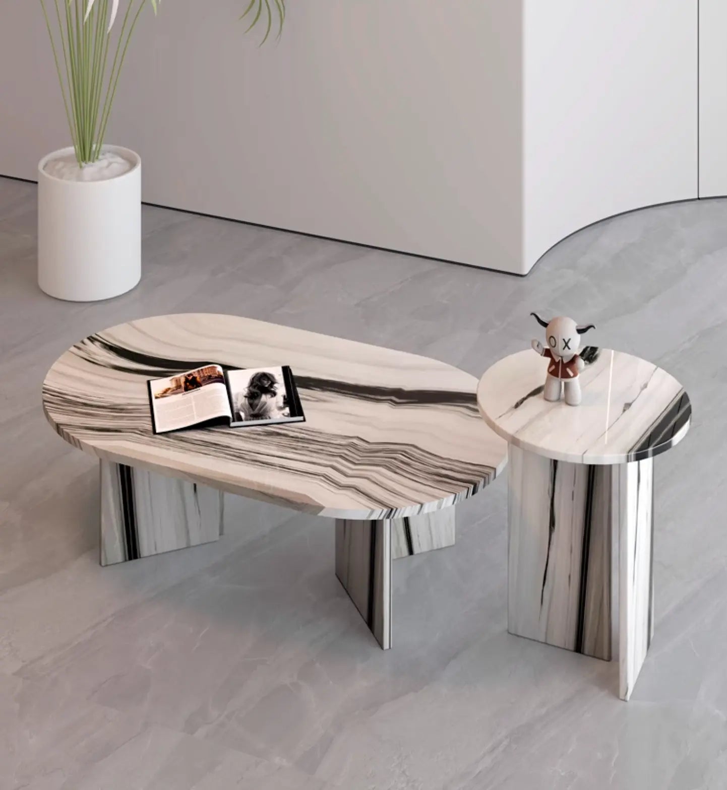 Goliah Coffee Table Set, Marble DC Concept