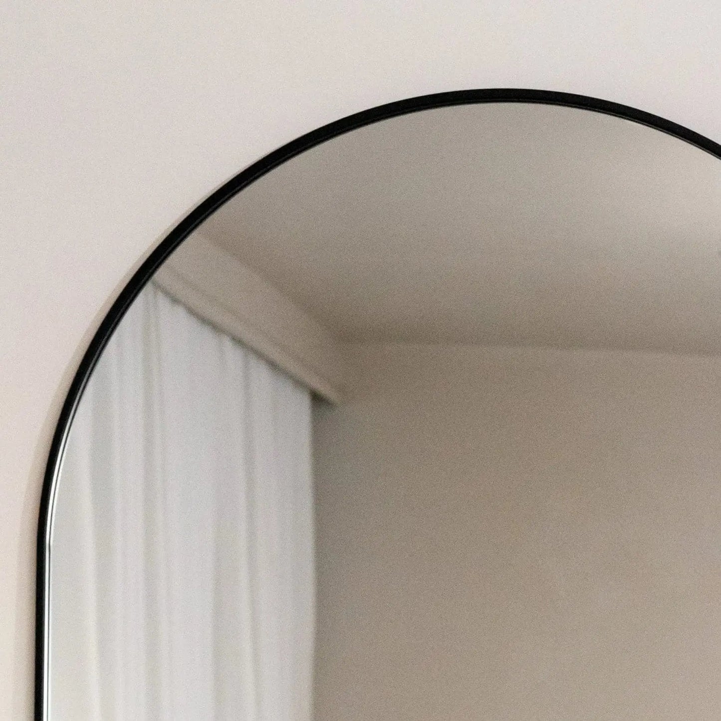 Akiko - Full Length Black Metal Arched Mirror - 180cm x 105cm. Jōbū Home