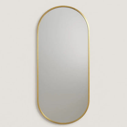 Emi - Full Length Gold Metal Runway Oval Mirror - 180cm x 80cm Jōbū Home