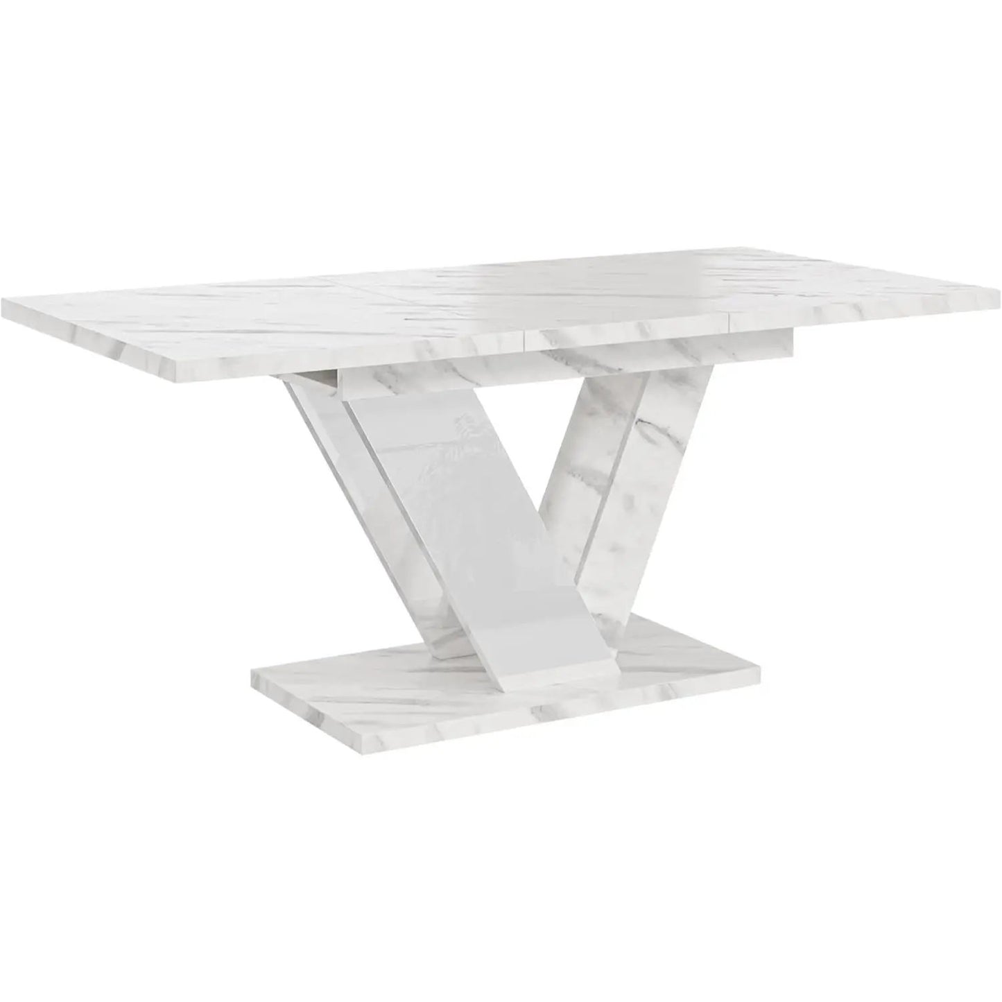 Conna Extendable White Marble Dining Table for 6 Refined Maison®