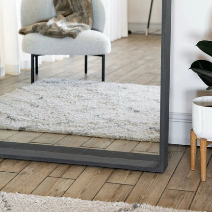 Hanaka - Full Length Black Oak Rectangle Mirror - 200cm x 100cm Jōbū Home