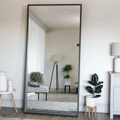 Hanaka - Full Length Black Oak Rectangle Mirror - 200cm x 100cm Jōbū Home