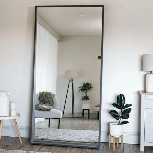 Hanaka - Full Length Black Oak Rectangle Mirror - 200cm x 100cm Jōbū Home