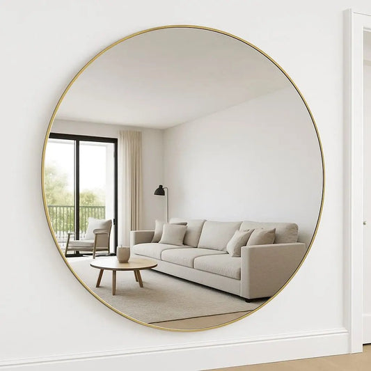 Rei - XXL Round Gold Metal Circle Mirror - 180cm x 180cm Jōbū Home