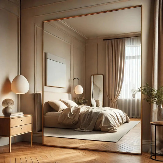 Takara - Full Length Gold Metal Rectangle Mirror - 200cm x 120cm Jōbū Home