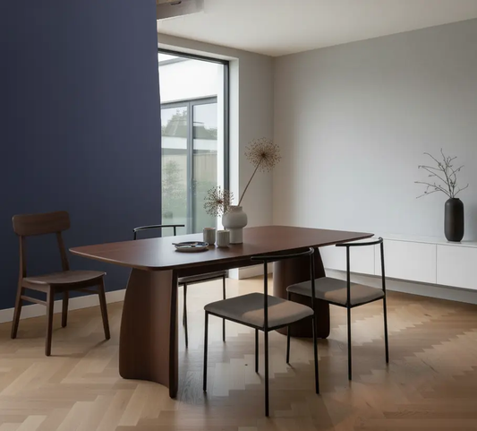Walnut Dining Table with Curved Legs Fishe and Lilly