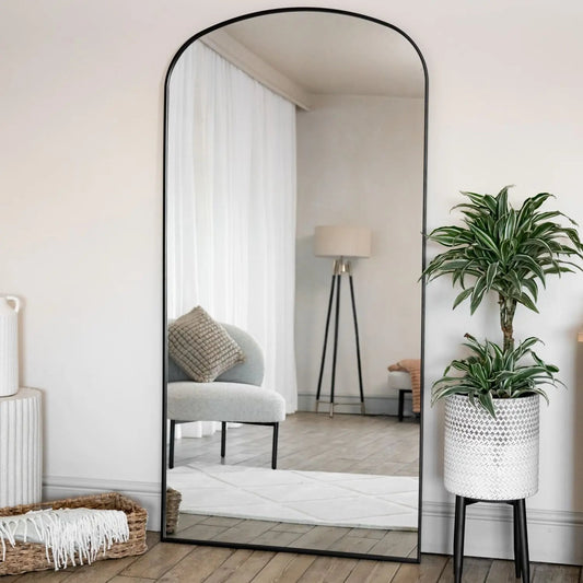 Yoko - Full Length Black Metal Gentle Arch Mirror - 180cm x 90cm Jōbū Home