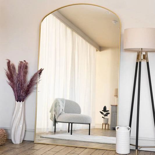 Yoko - Full Length Gold Metal Gentle Arch Mirror - 180cm x 90cm. Jōbū Home