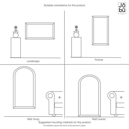 Yoko - Black Metal Gentle Arch Mirror - 120cm x 95cm Jōbū Home